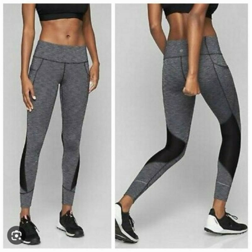 Athleta Relay Tight 2.0 Black Heather Gray Leggings size S